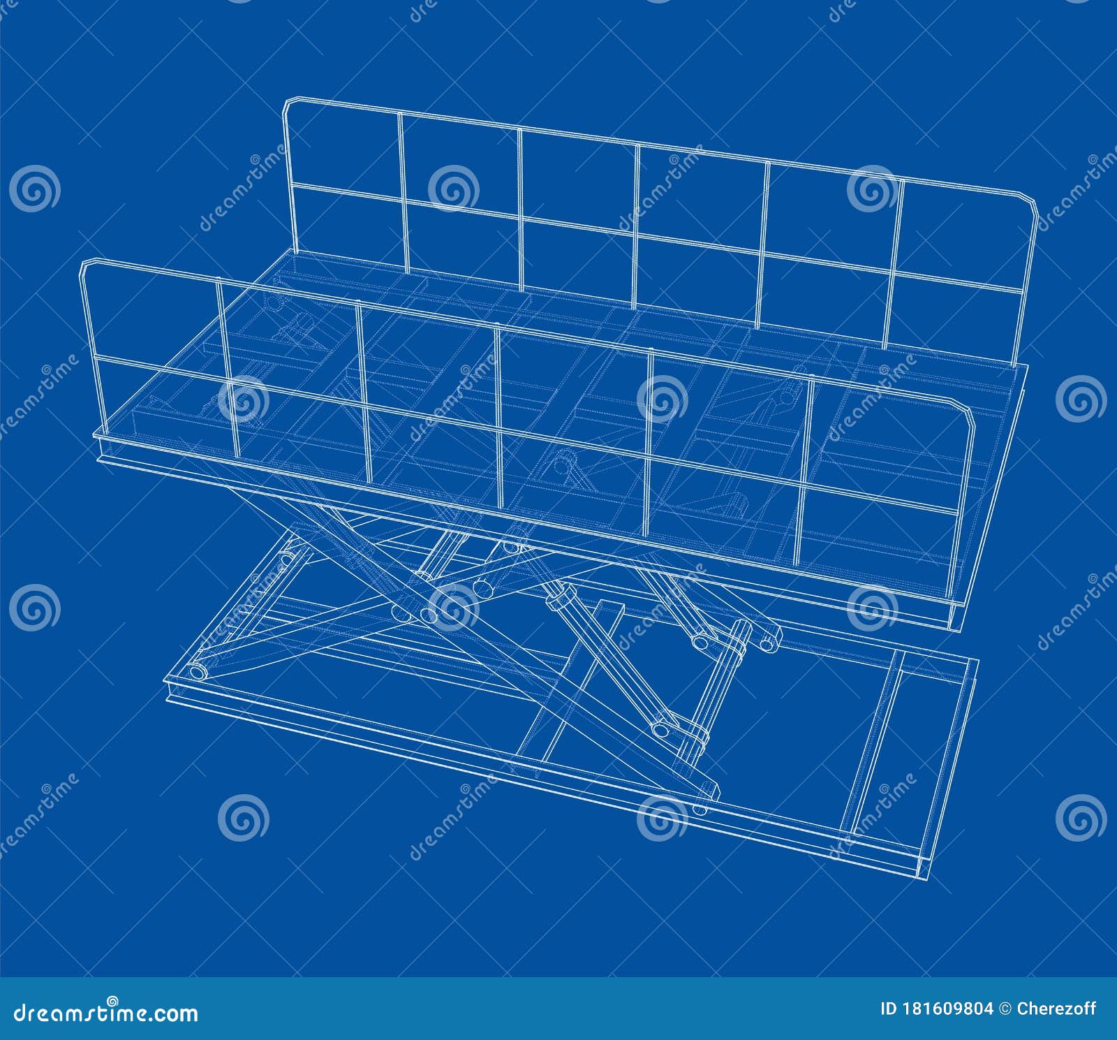 Scissors Lift Icon On White Background, Illustration. RoyaltyFree