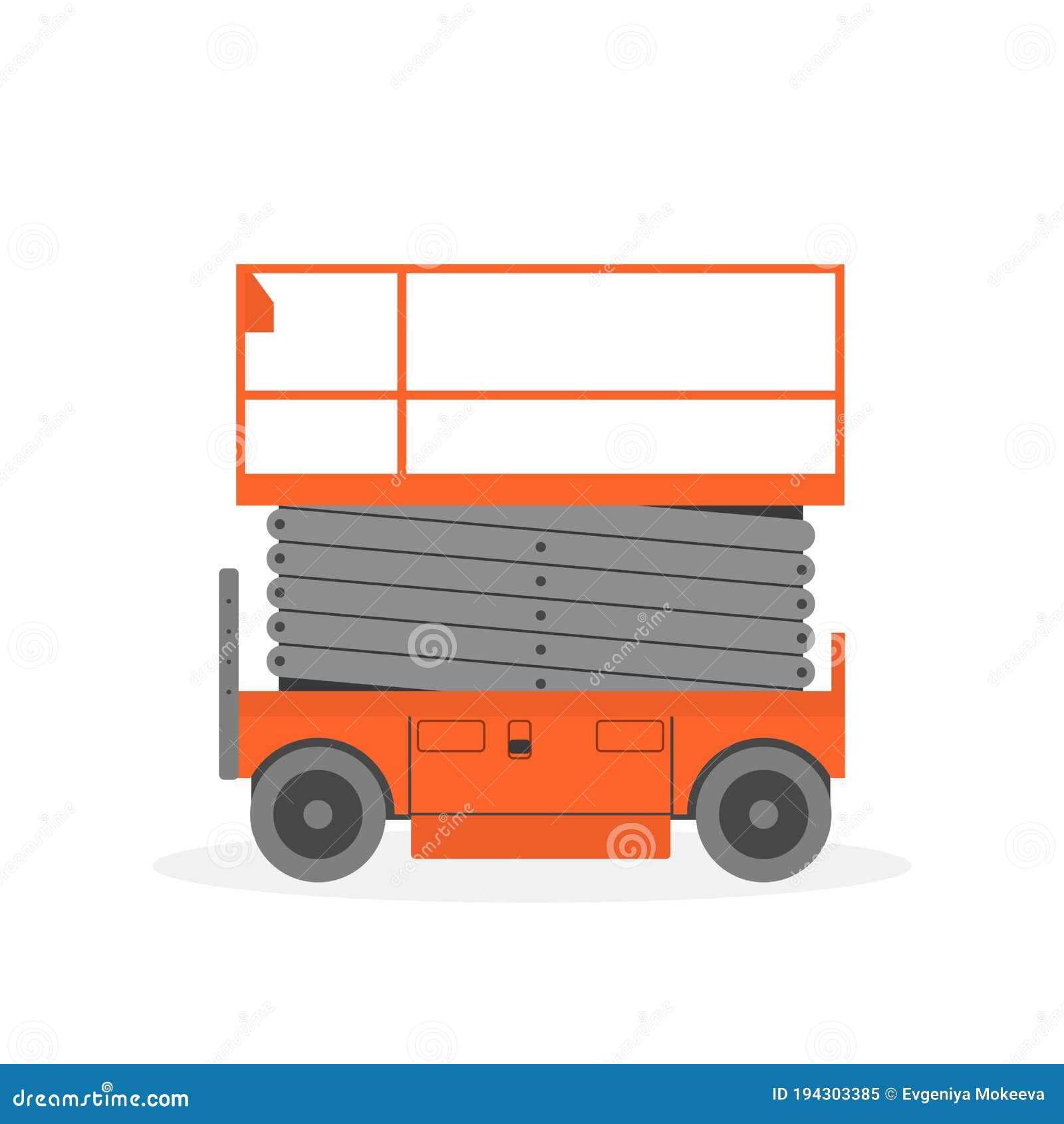 Scissors Lift Platform, Isolated on White Background Stock Vector