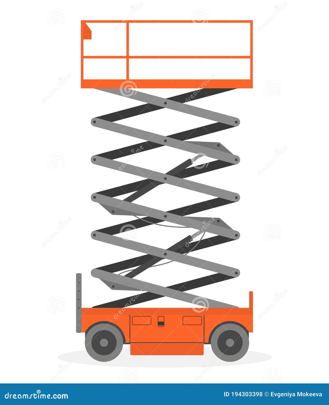 Scissors Lift Platform, Isolated on White Background Stock Vector