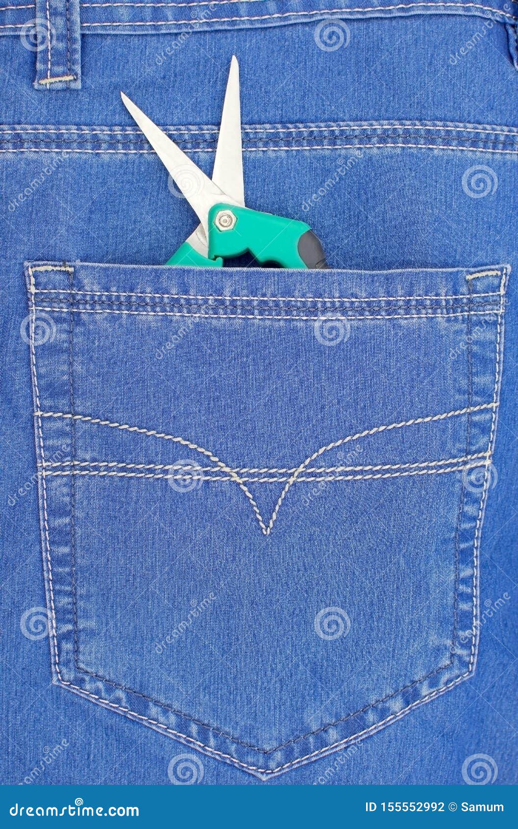 Scissors on Metal in New Jeans Pocket Stock Photo Image of impale