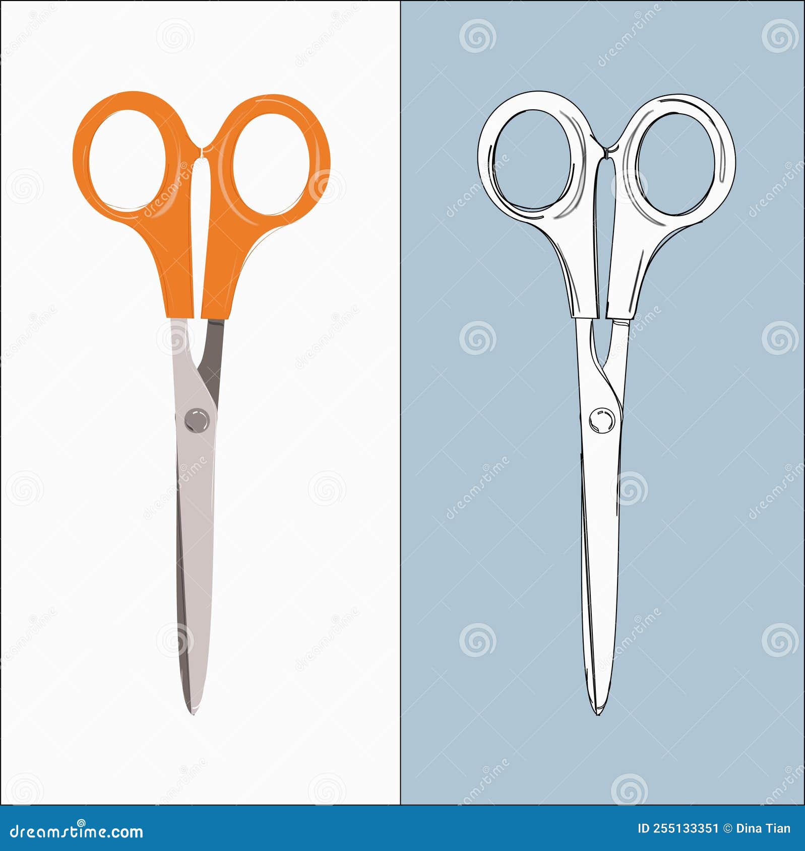 https://thumbs.dreamstime.com/z/scissors-orange-plastic-handles-closed-white-background-%D0%B2rawing-cartoon-style-255133351.jpg