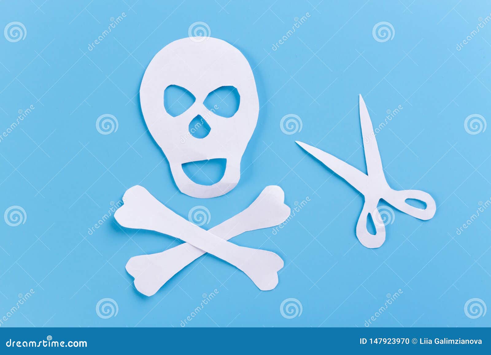 Scissors and a skull stock photo. Image of quality, grooming - 147923970