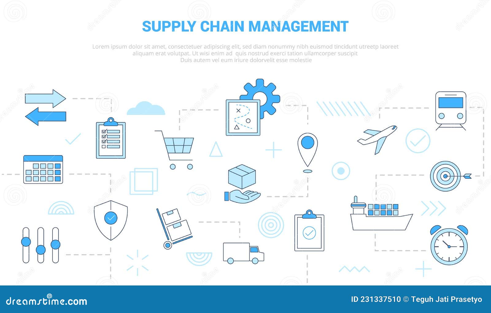 Scm Supply Chain Management Concept With Icon Set Template Banner With