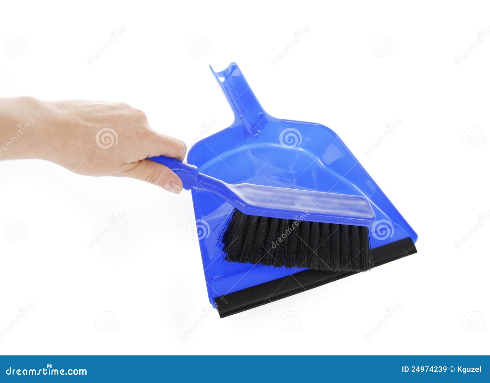 Scoop And Broom In Hand Isolated On White Stock Image Image of