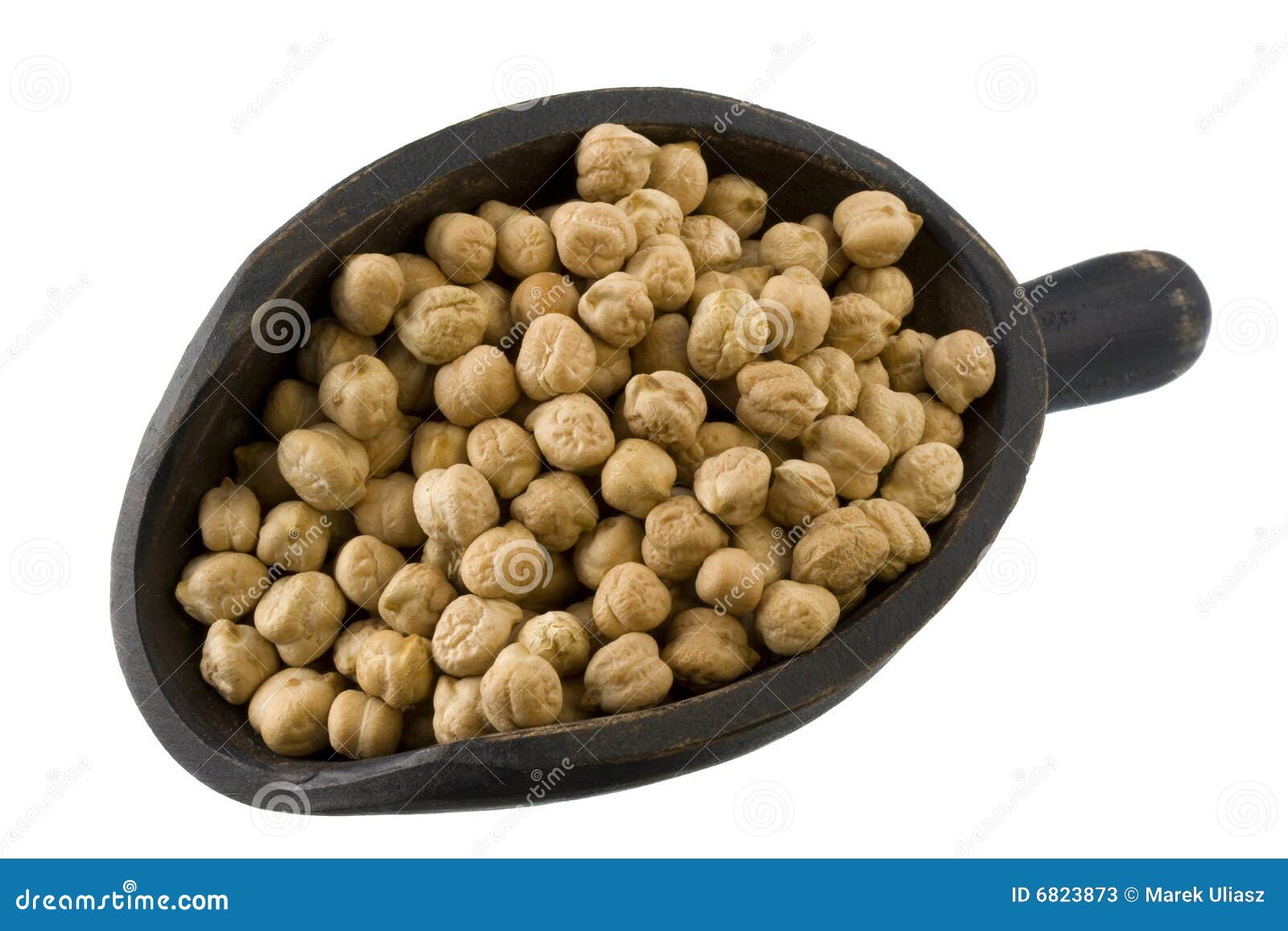 Scoop Of Chickpea (garbanzo Beans) Isolated Stock Image Image of