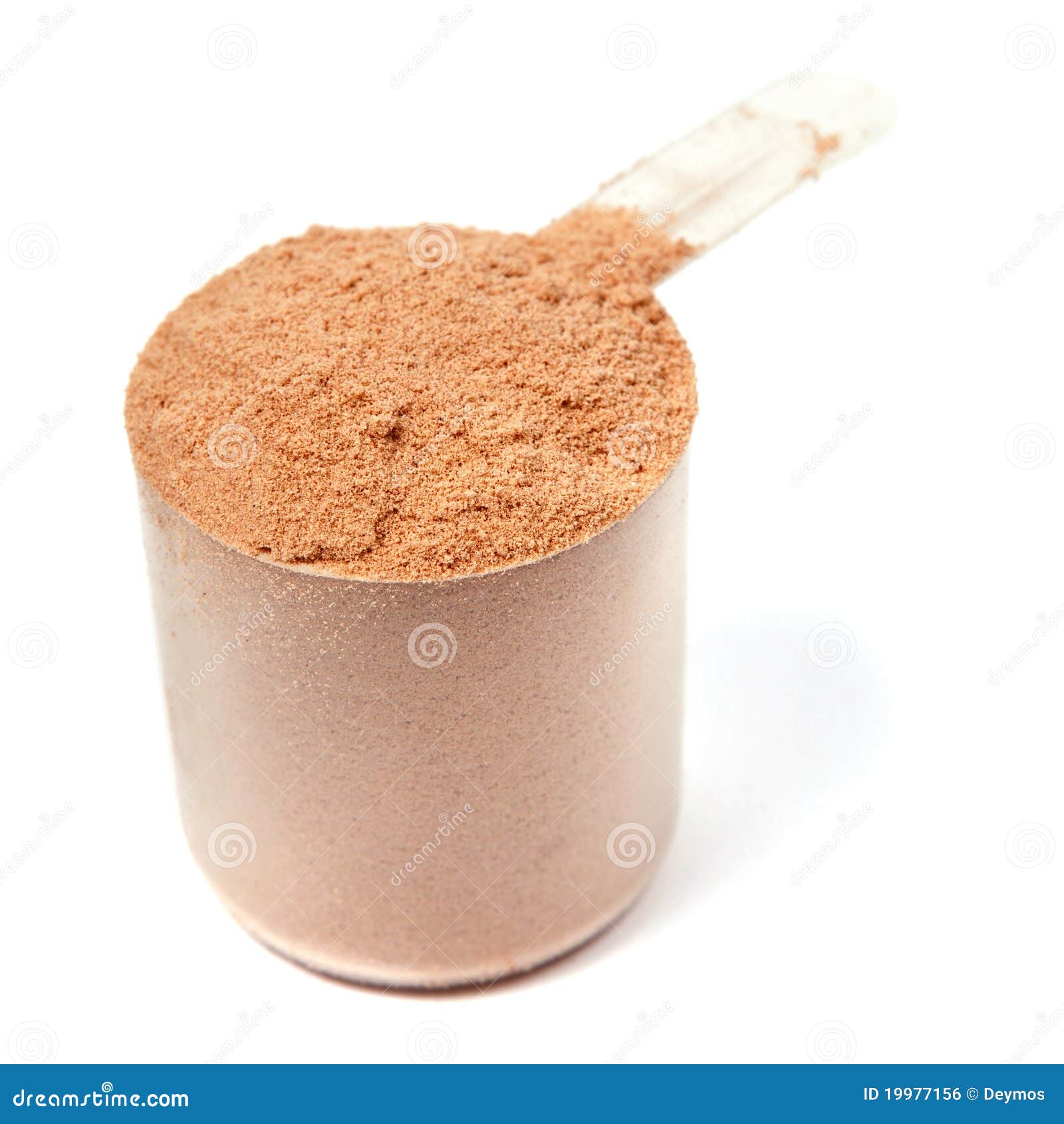 Scoop of Chocolate Whey Protein Powder on White Stock Photo Image of