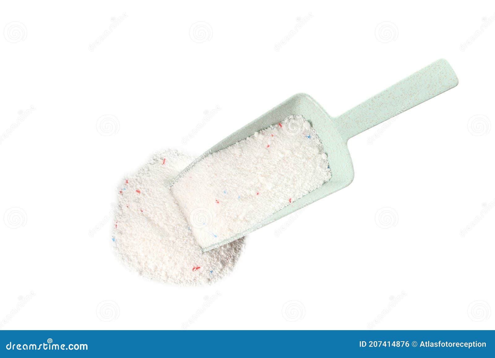 Scoop with Washing Powder Isolated on White Background Stock Photo