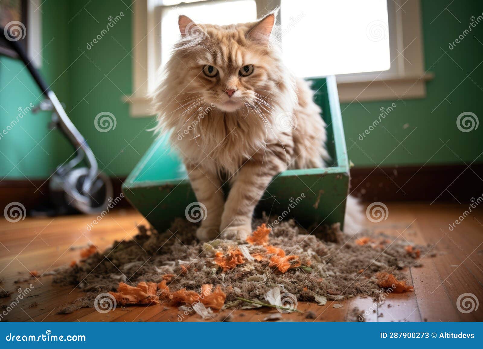 Scooper Removing Clumps From Litter Box Stock Photo