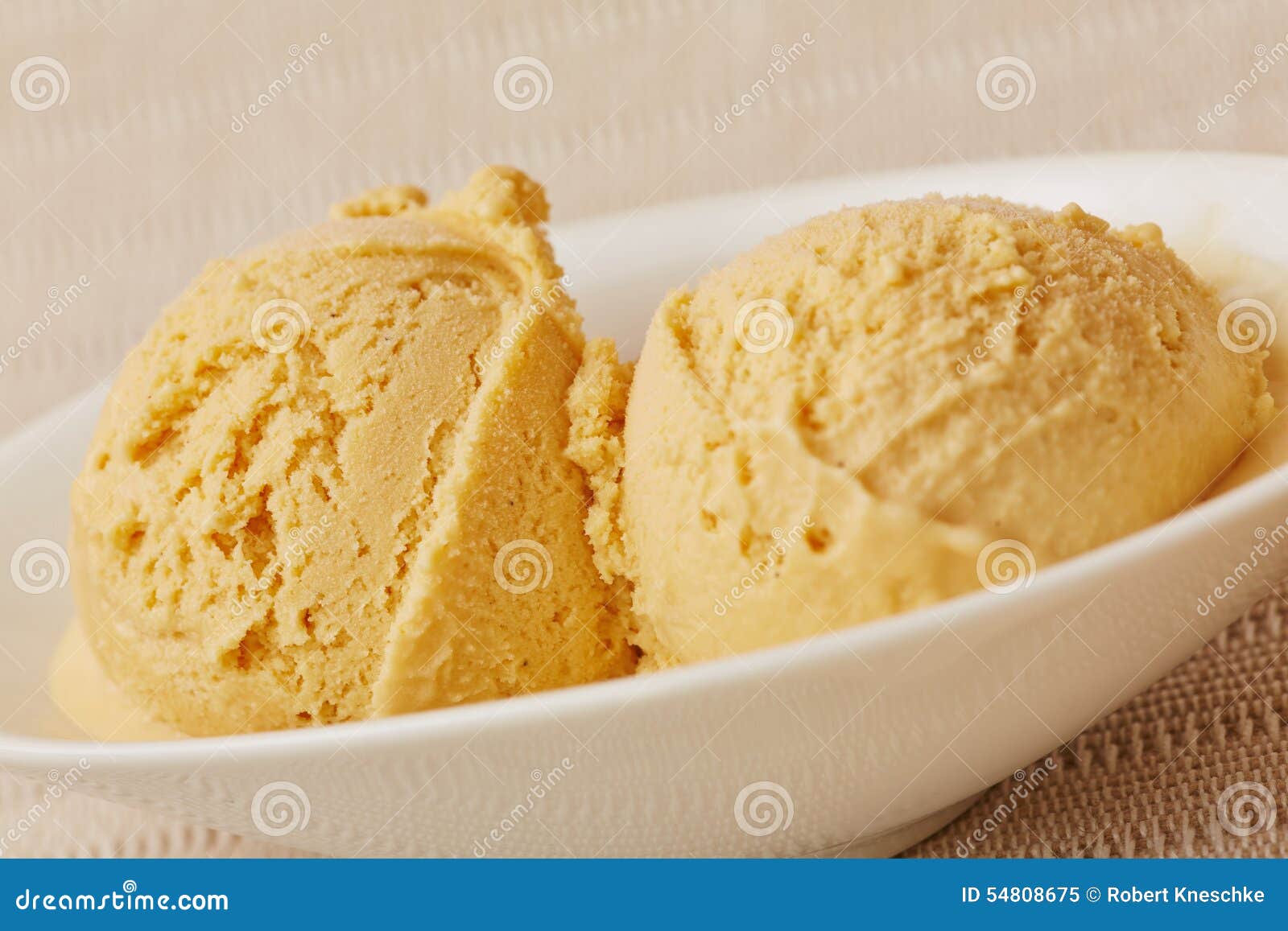 Scoops of Caramel Ice Cream Stock Image Image of homemade, scoop