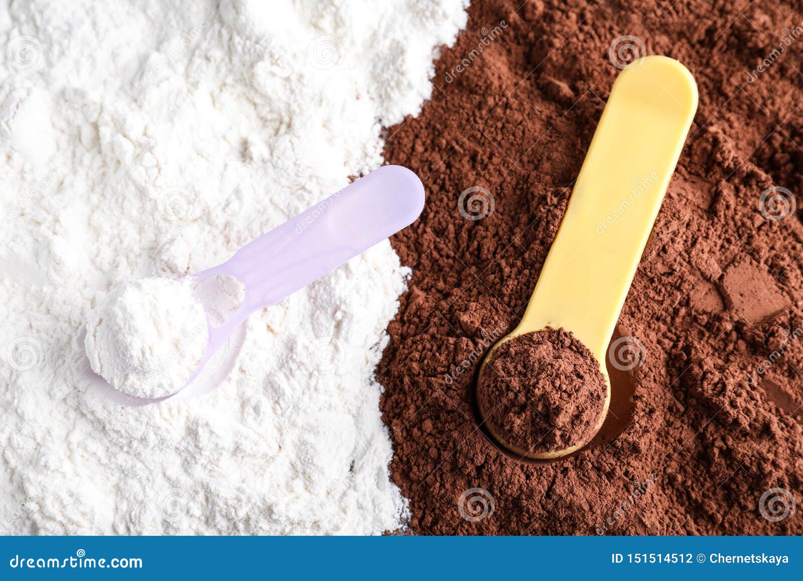 Scoops of Different Protein Powders Stock Photo Image of meal, powder