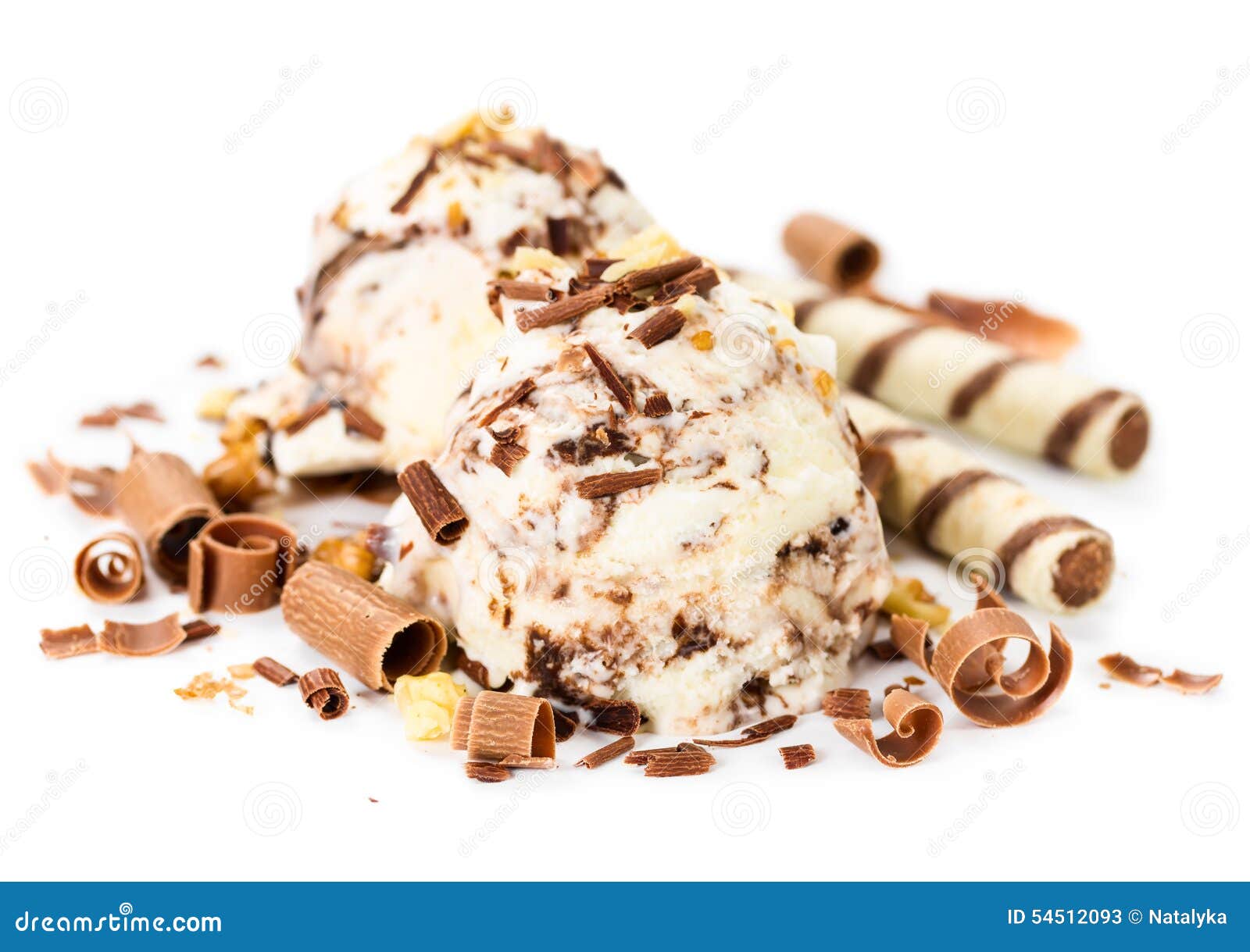 Scoops Of Ice Cream With Chocolate Chips Stock Image Image of product