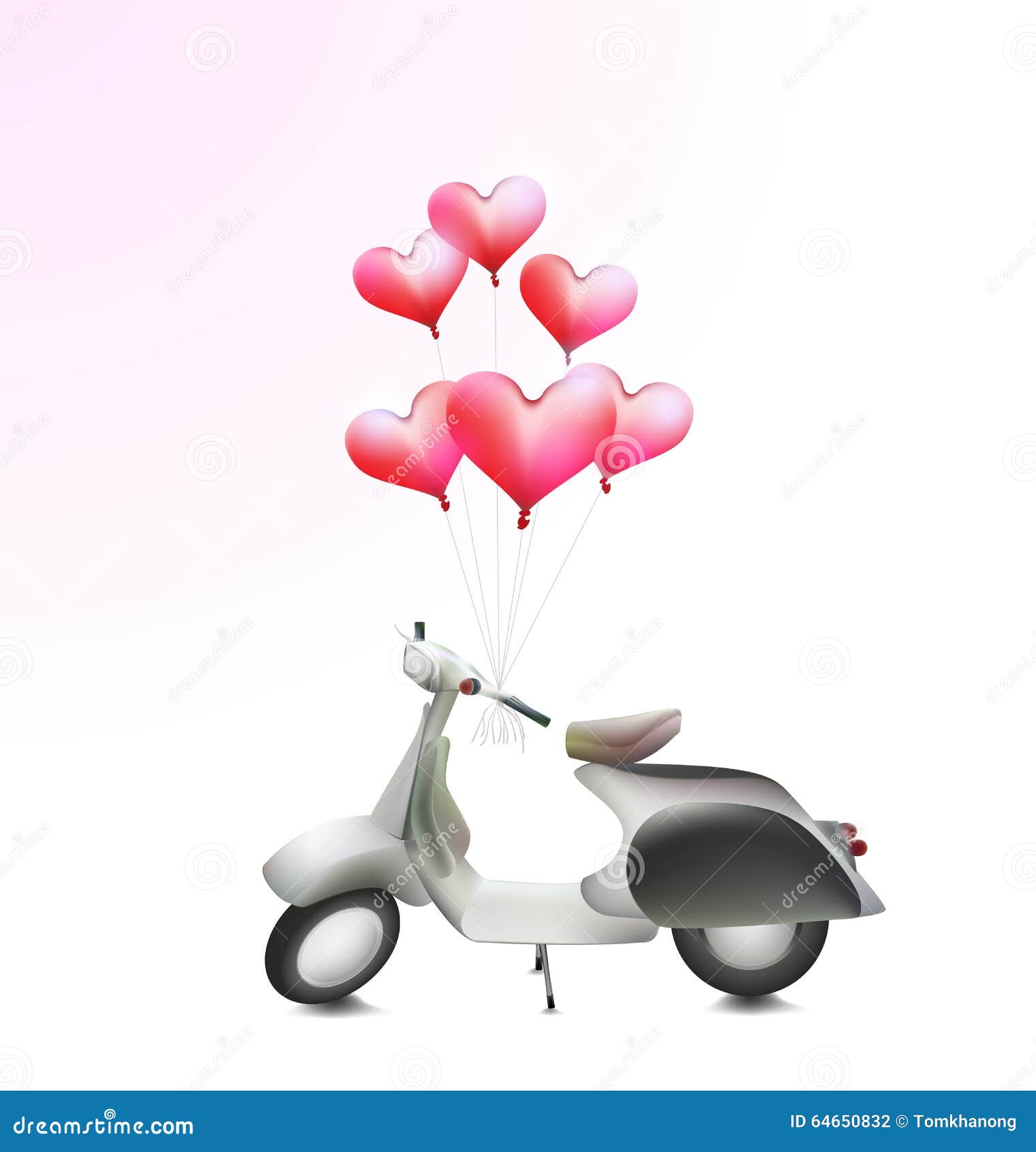 Scooter and Balloons Love Valentine Concept Stock Vector Illustration of scooter, hipster