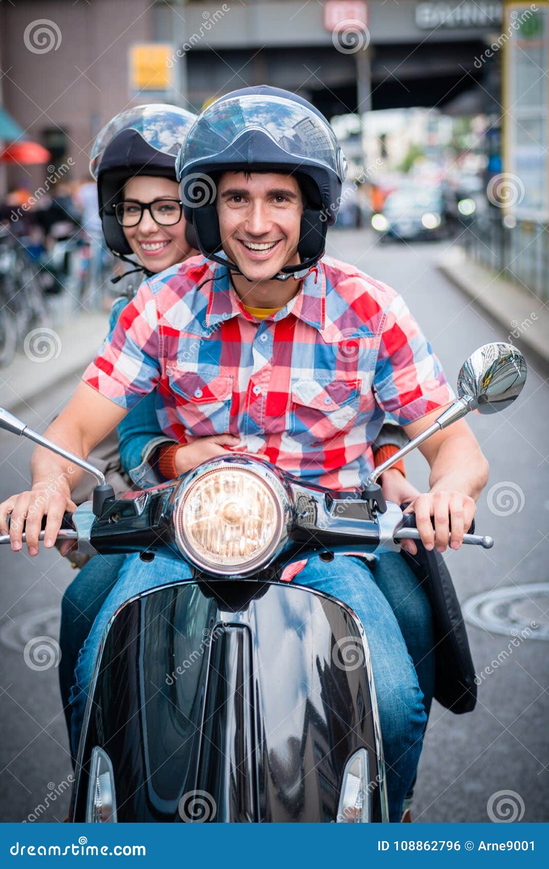 Scooter Driver in the Streets of Berlin Stock Photo Image of
