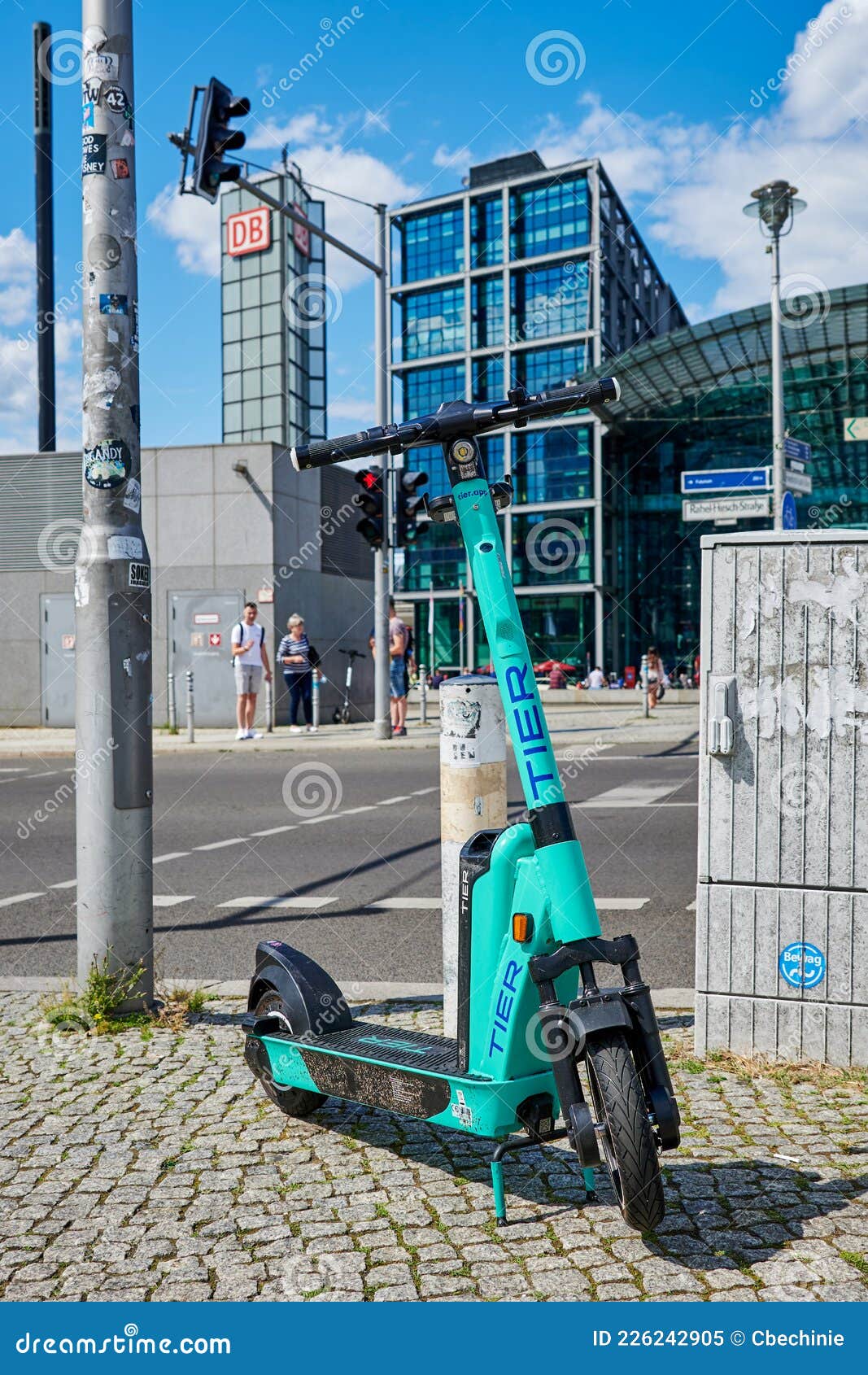 Scooter with Electric Drive for Rent in Editorial Image - Image parked, cityscape: