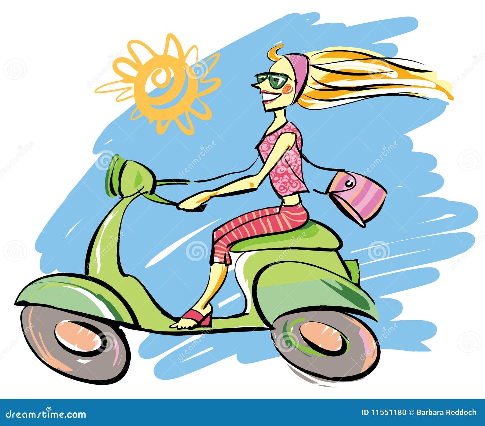 Scooter Girl stock vector. Illustration of scooter, fashionable 11551180