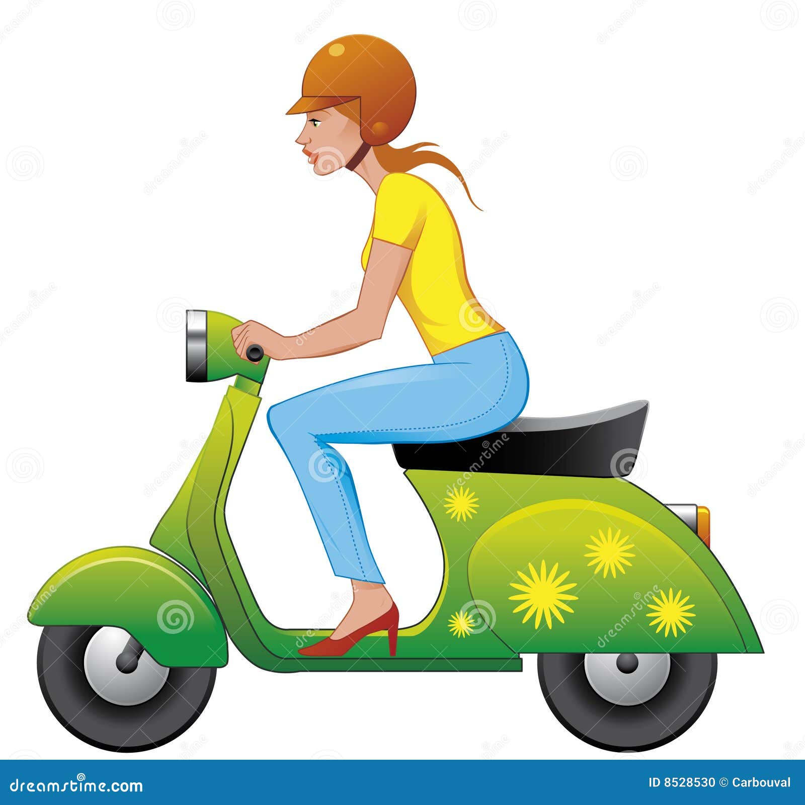Scooter girl stock vector. Illustration of girl, young 8528530