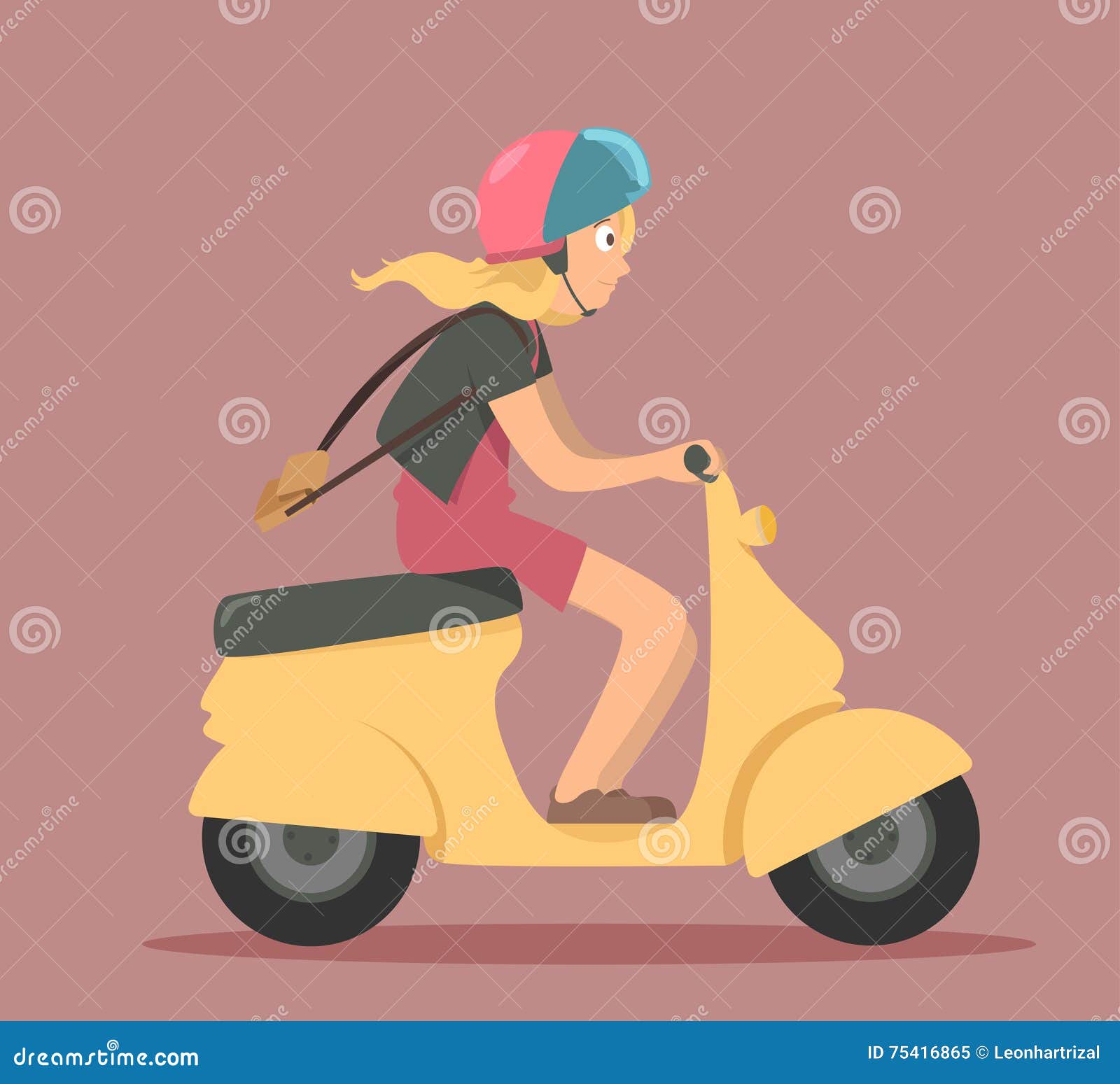 Scooter girl stock vector. Illustration of moving, people 75416865