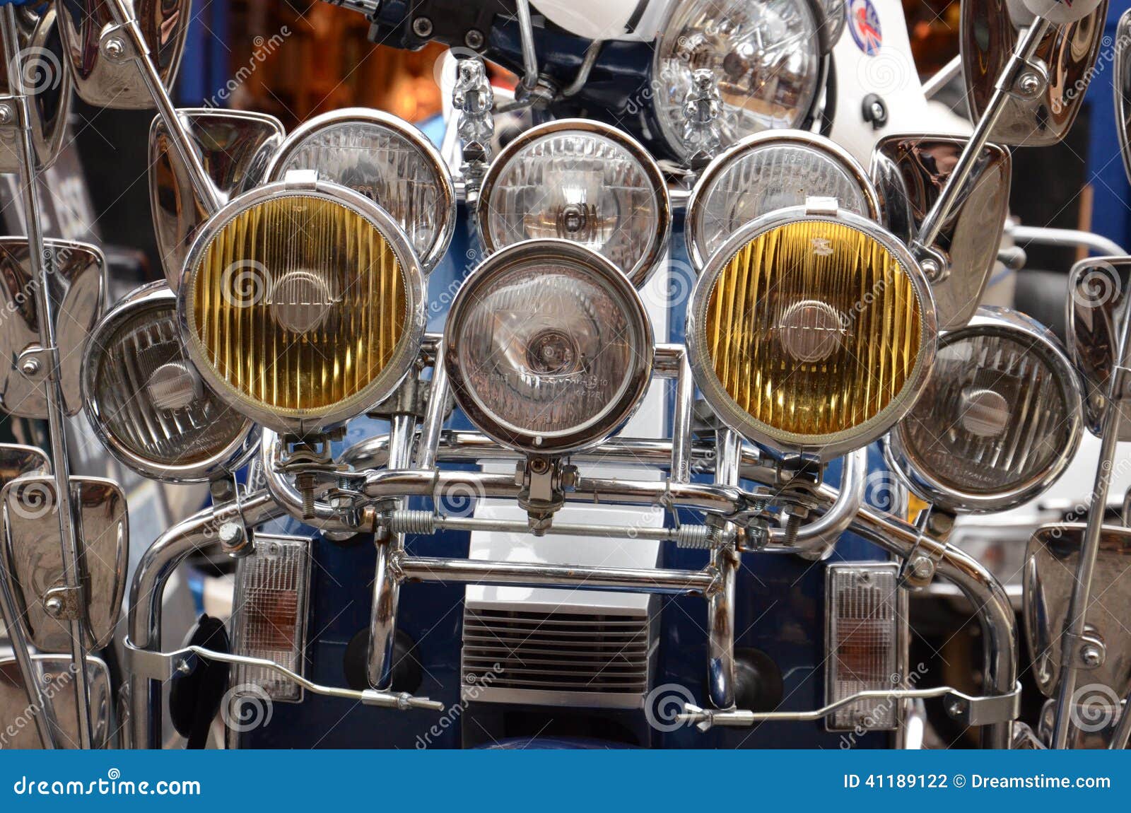 Scooter Headlights stock photo. Image of rockers, chrome 41189122