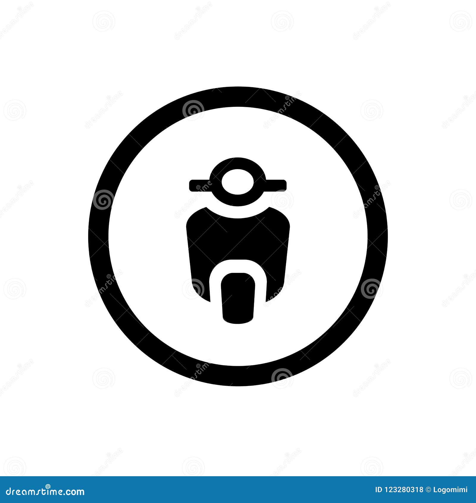 Scooter Icon and Circle Outline, Motorcycle Vector Logo Stock Vector -  Illustration of delivery, drawn: 123280318, image size:1600x1690