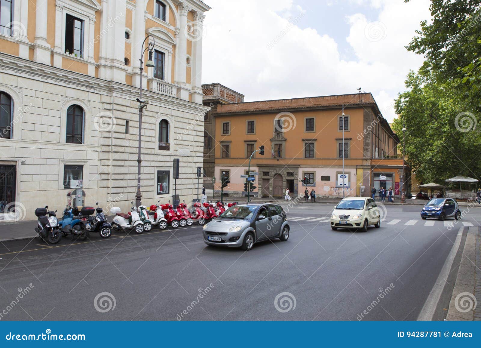 Scooter Rental Parking Lot in Rome City Editorial Photo Image of door