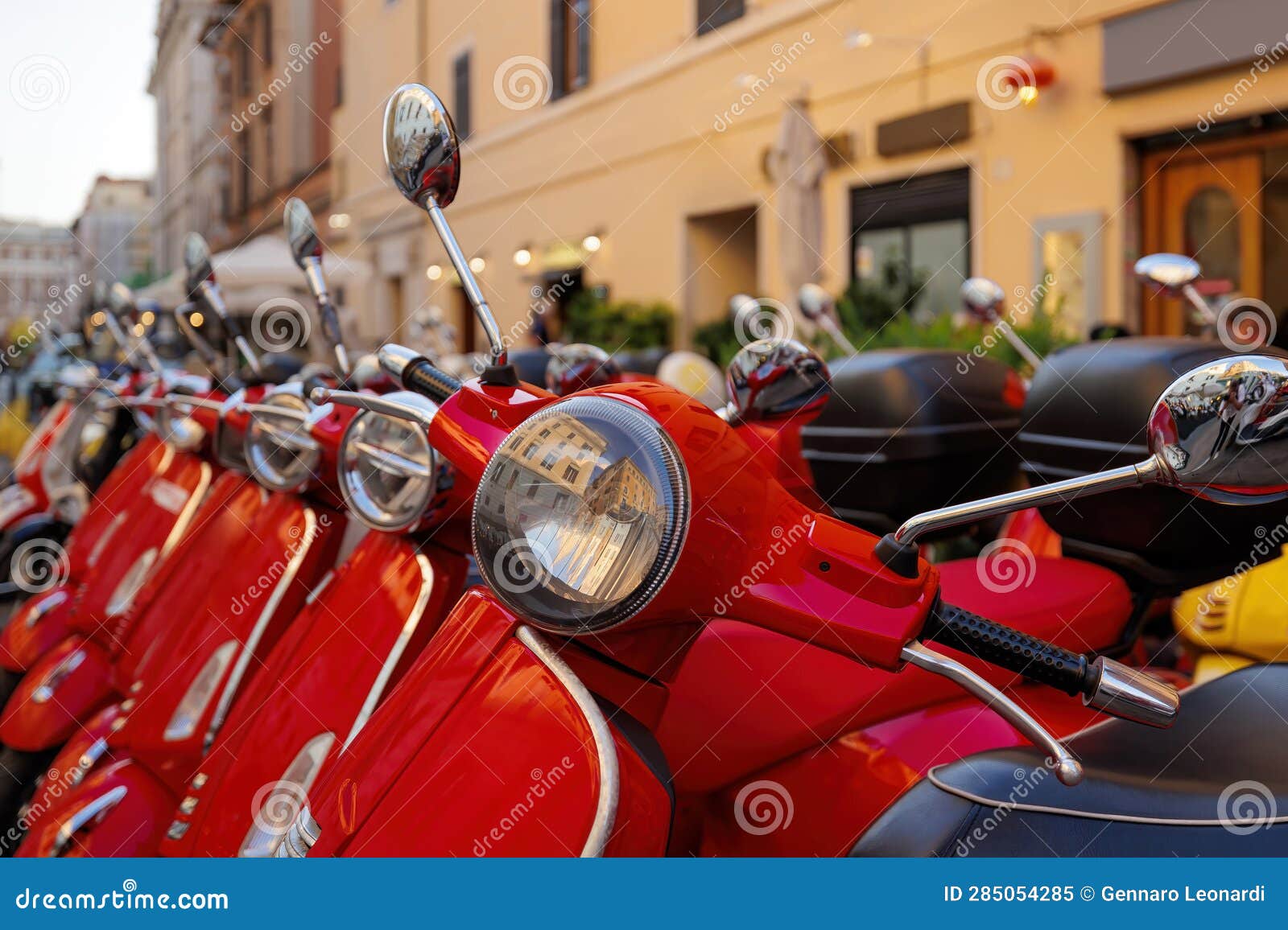 Scooter rental in town stock image. Image of technology 285054285