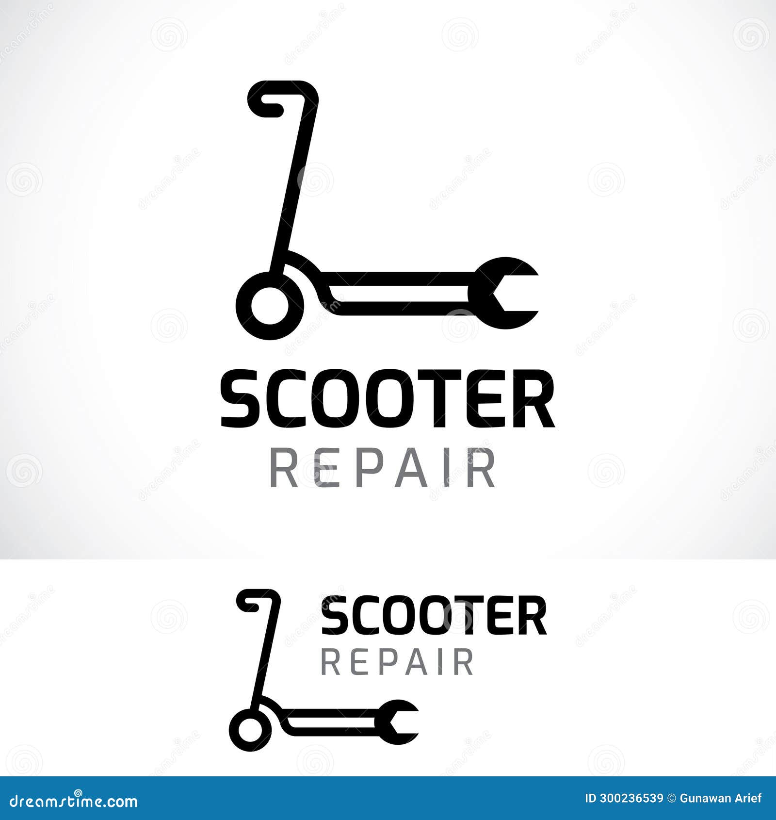 Scooter Repair Logo Design Template Stock Illustration Illustration