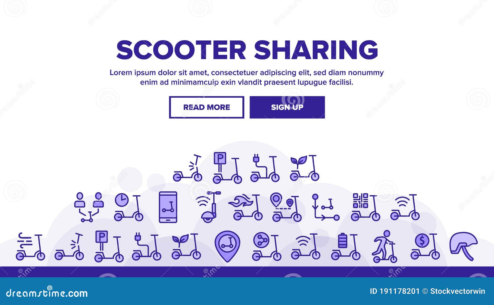 Scooter Sharing Or Rental Set. Women, Man On Escooter Are Riding. Eco