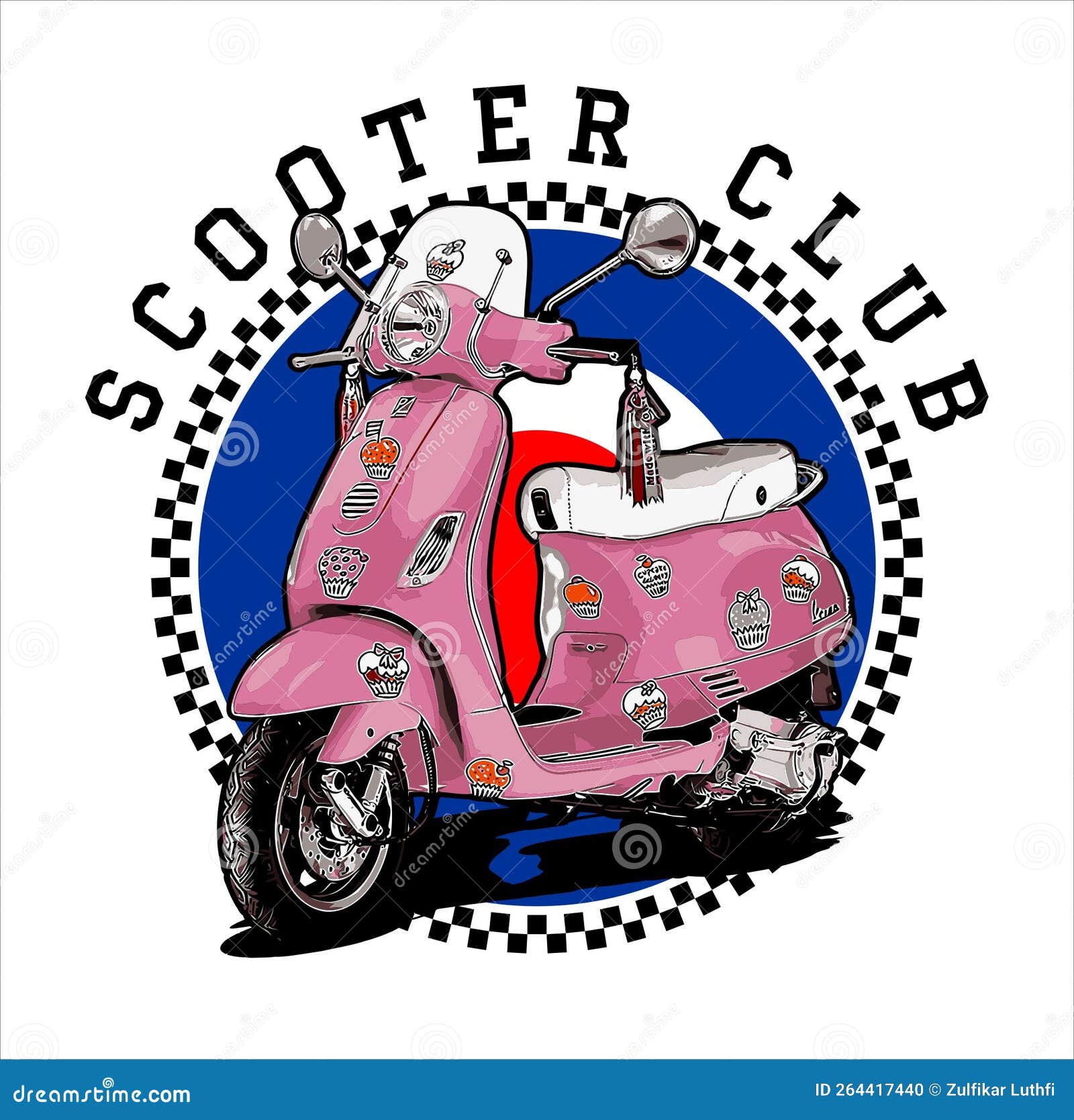 Scooter for graphic design stock vector. Illustration of bike 264417440