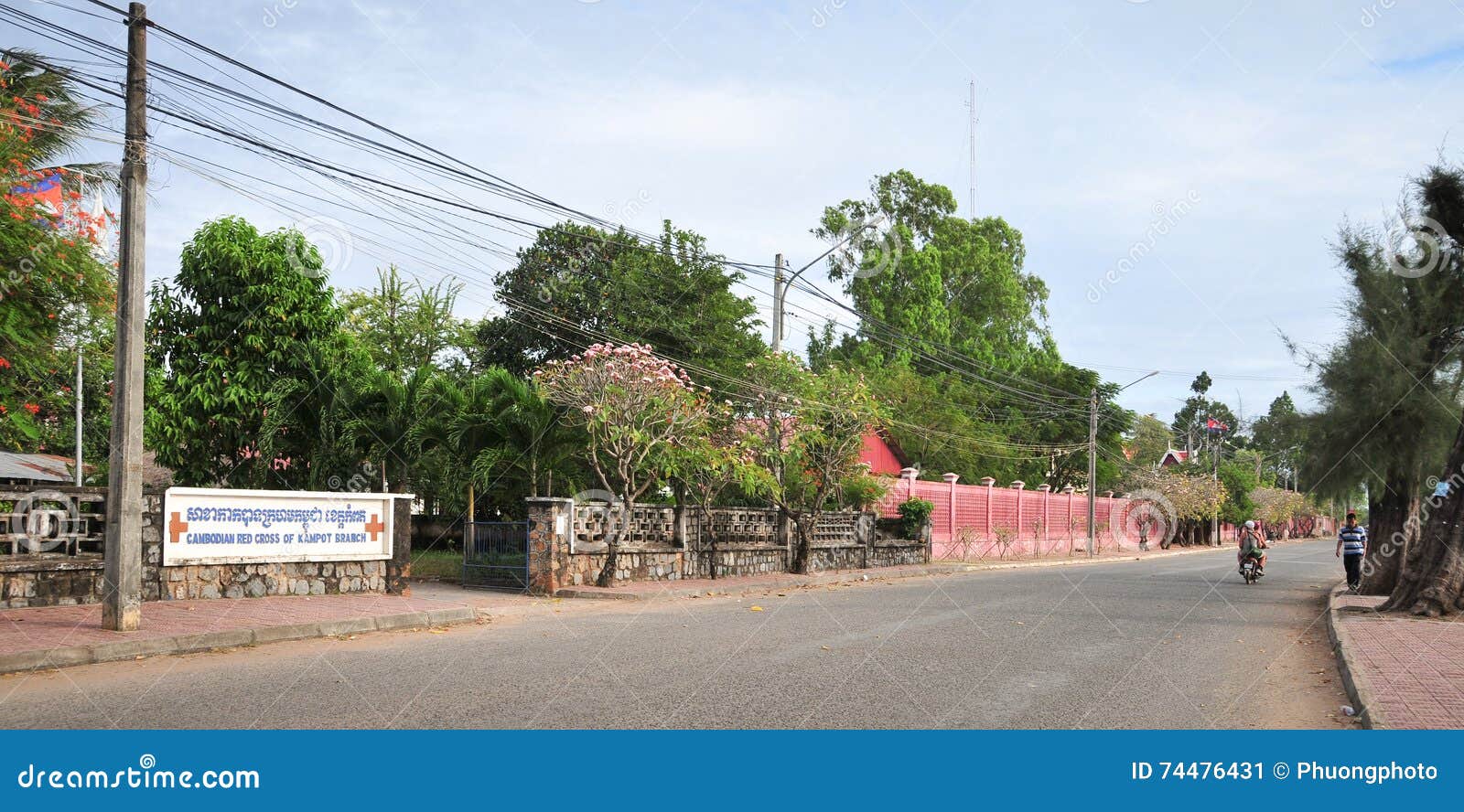 Scooters Running on Street in Kampot, Cambodia Editorial Photo Image