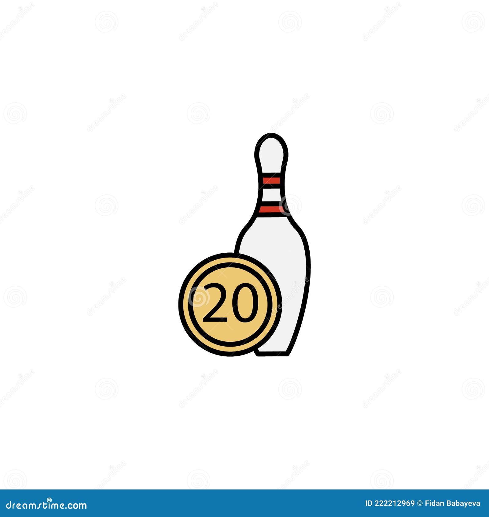 Score, Bowling Line Recolored Icon. Signs and Symbols Can Be Used for