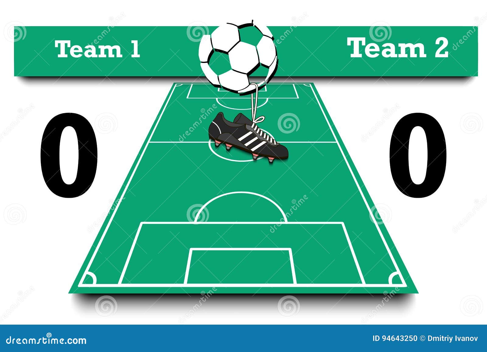 Score of the Football Match Stock Vector