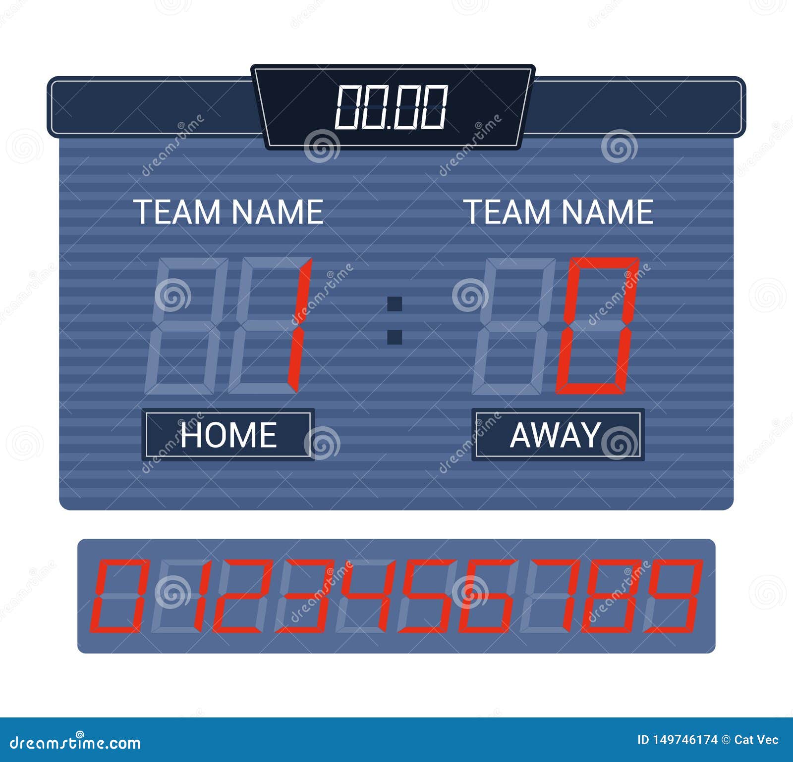 Scoreboard Vector Score Board Digital Display Football Soccer Sport Team  Match Competition on Stadium Illustration Set Stock Vector - Illustration  of competition, light: 149746174