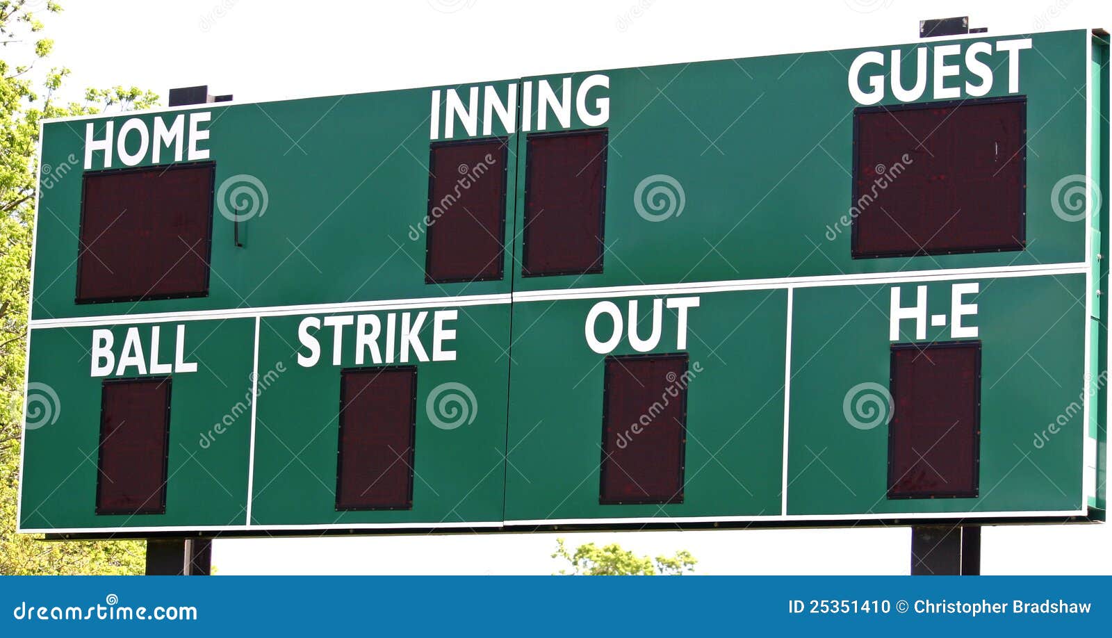 Scoreboard3. Funktionskort för ytterfält för baseballfältgreen
