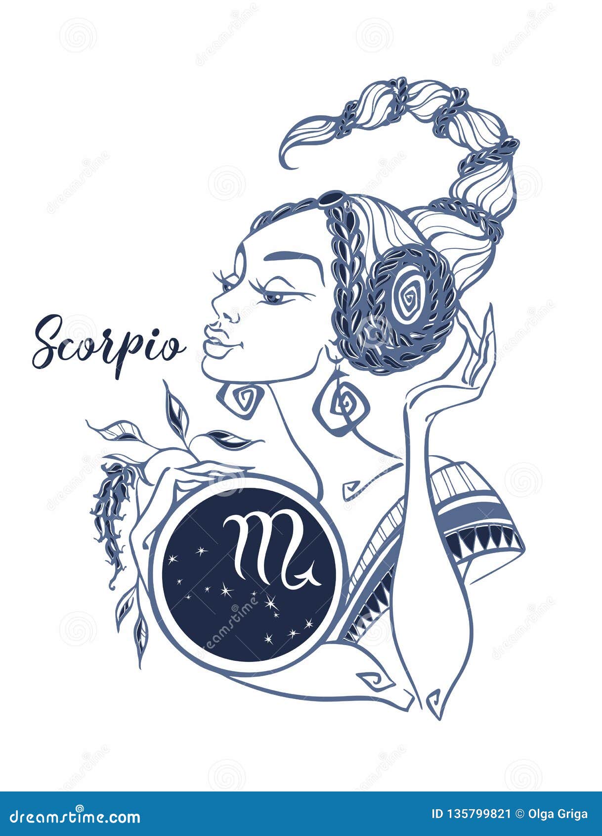 The Scorpio Astrological Sign As a Beautiful Girl. Horoscope. Astrology ...