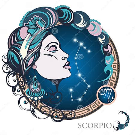 Scorpio. Zodiac sign stock vector. Illustration of horoscope - 77219123