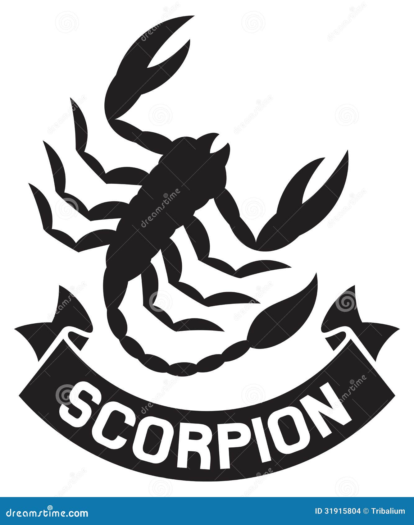 symbol and yang yin outline vector. label, Scorpion symbol, scorpion scorpion