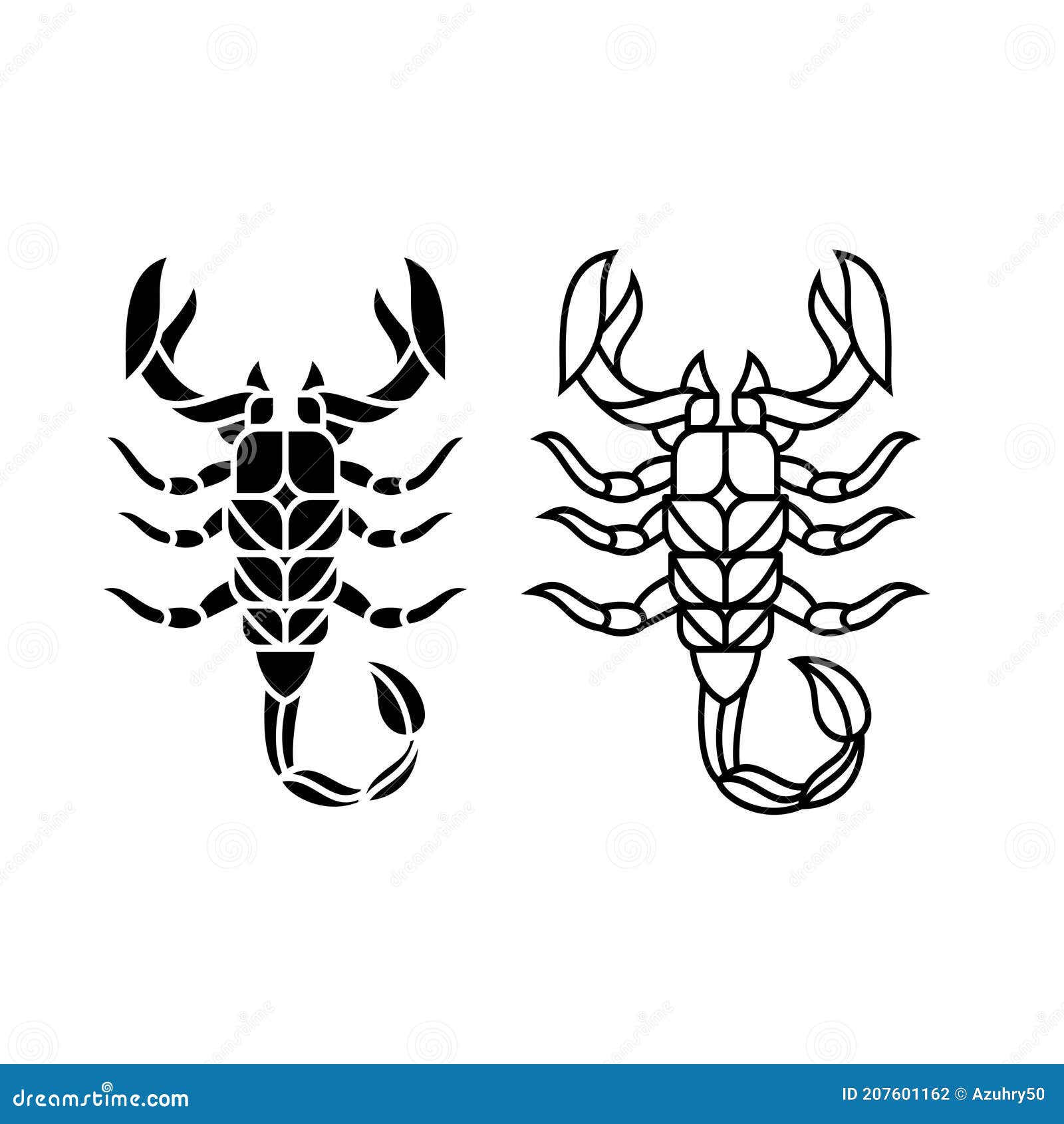 Scorpion logo image for tattoo symbol Royalty Free Vector