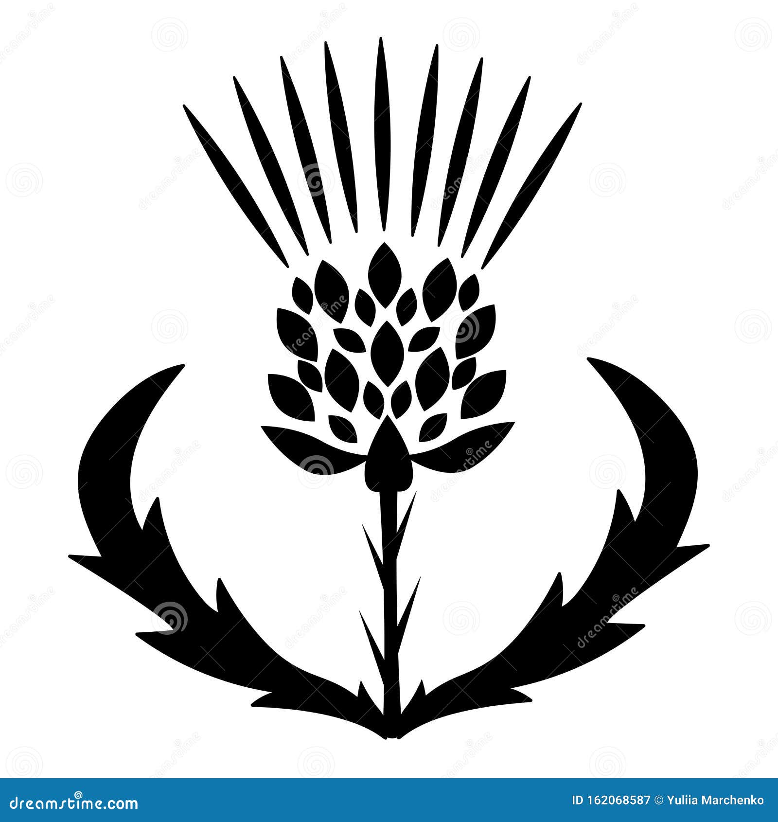 Black Thistle Isolated Icon Stock Vector - Illustration of pattern ...