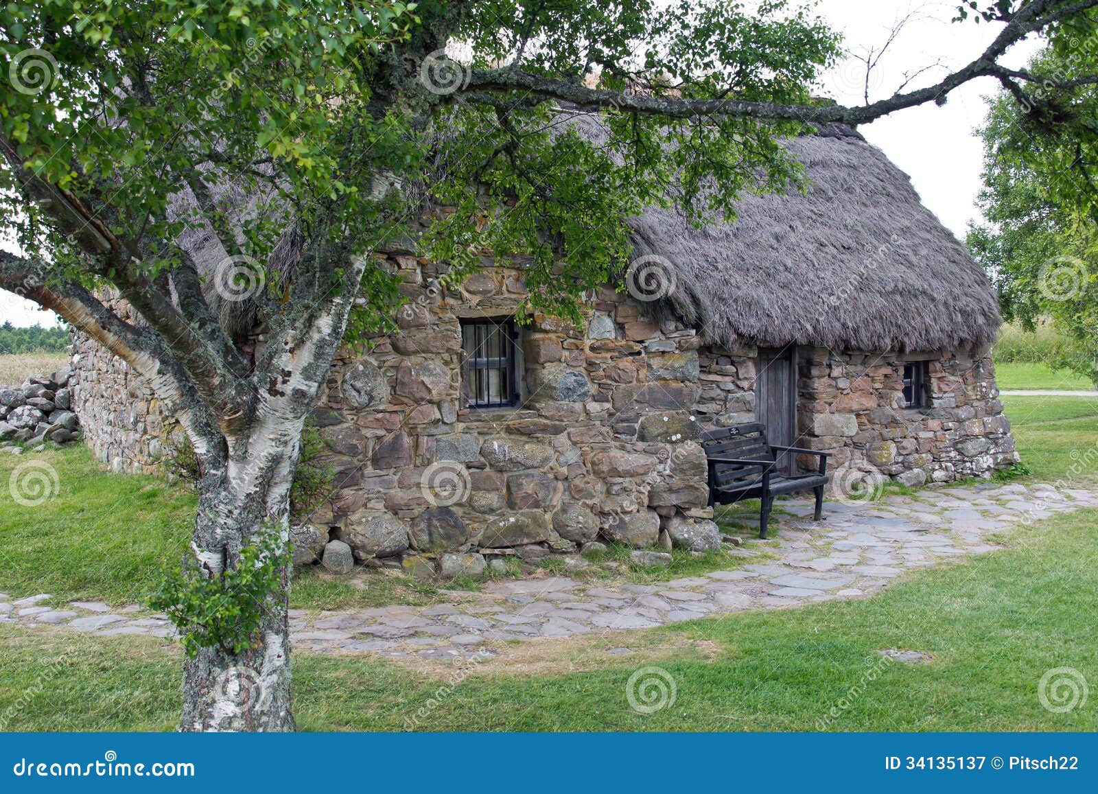 Scotland, Culloden, Old Leanach Cottage Stock Image Image of northern