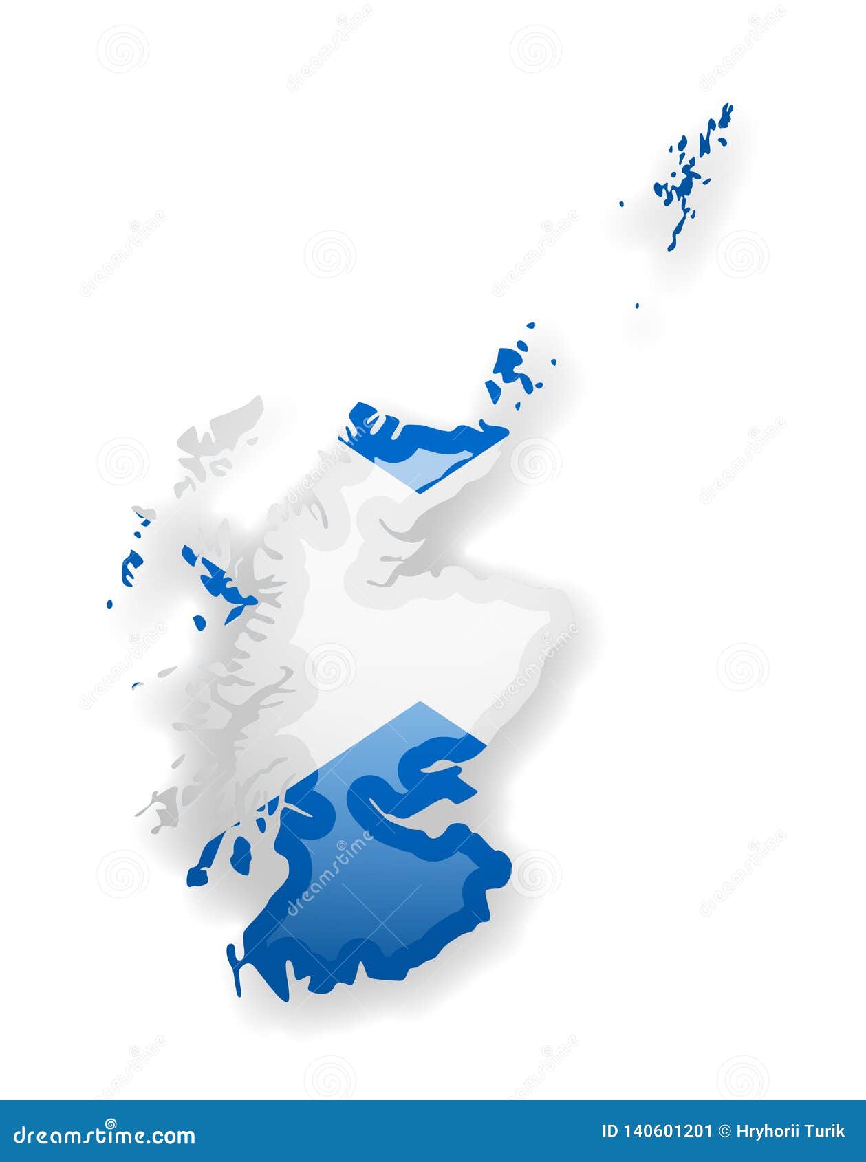 Scotland Flag And Outline Of The Country On A White ...