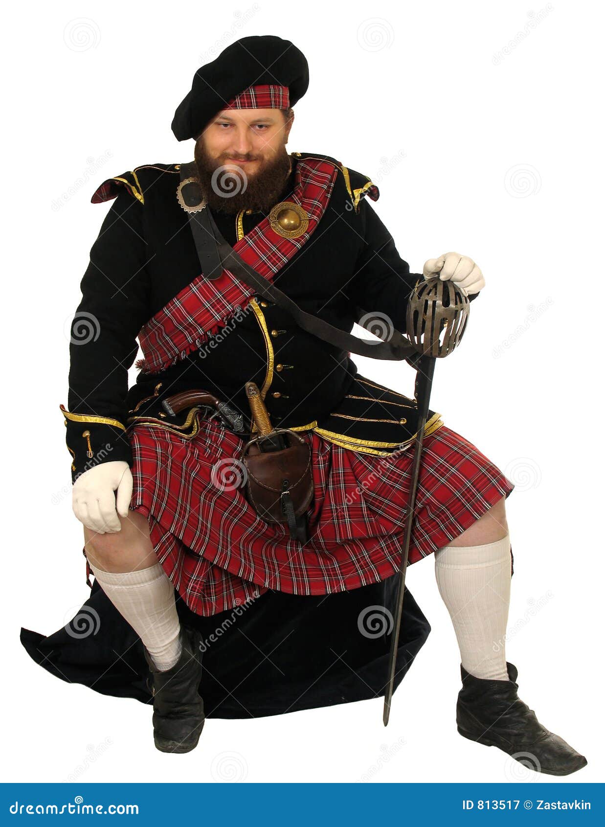 Scottish Warrior with Sword Stock Image - Image of clothes, adult: 813517