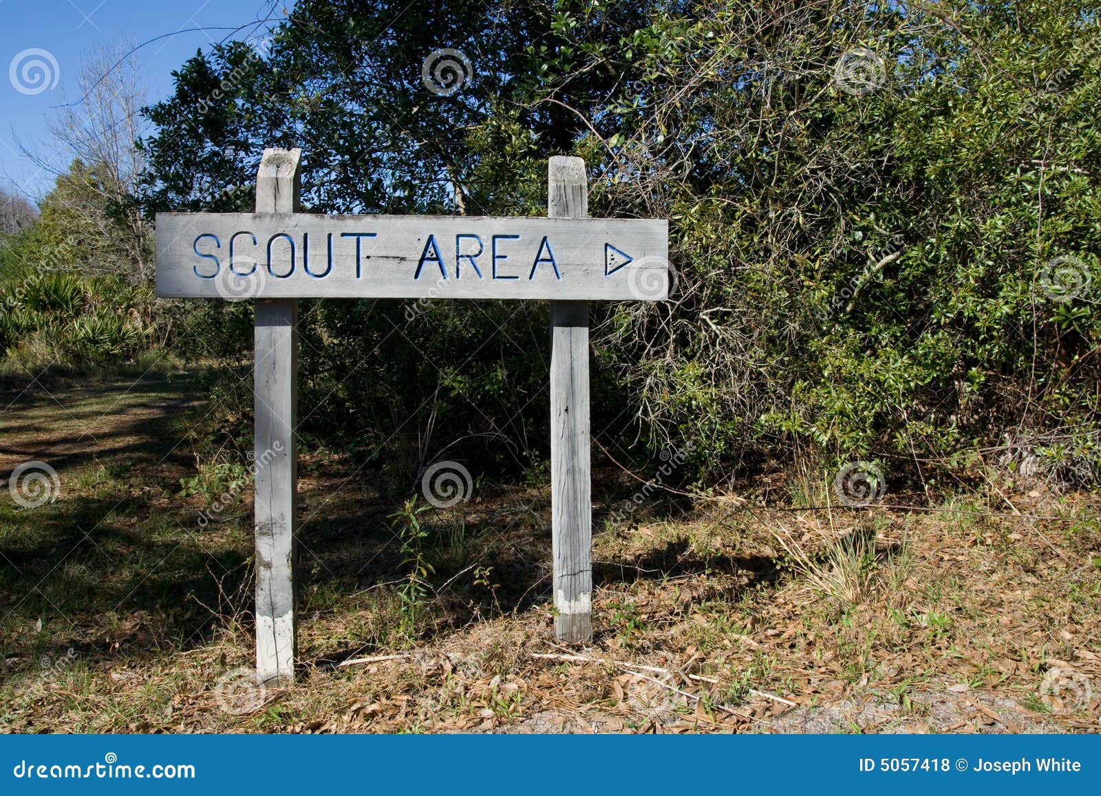 Scout Area Sign stock photo. Image of enviornmental, pointing 5057418