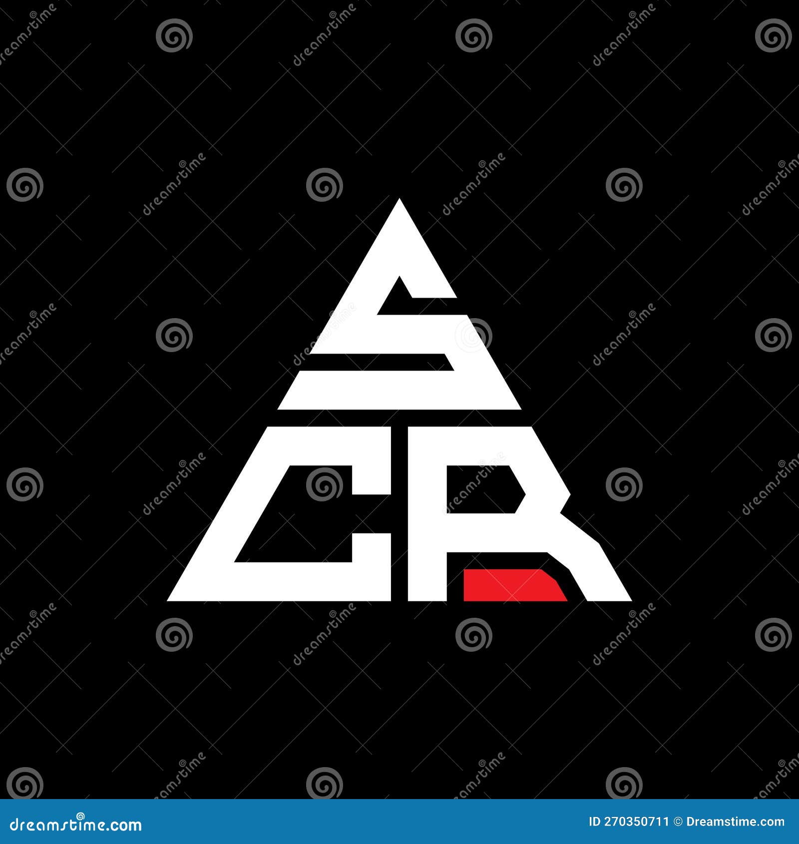 scr triangle letter logo  with triangle . scr triangle logo  monogram. scr triangle  logo template with red