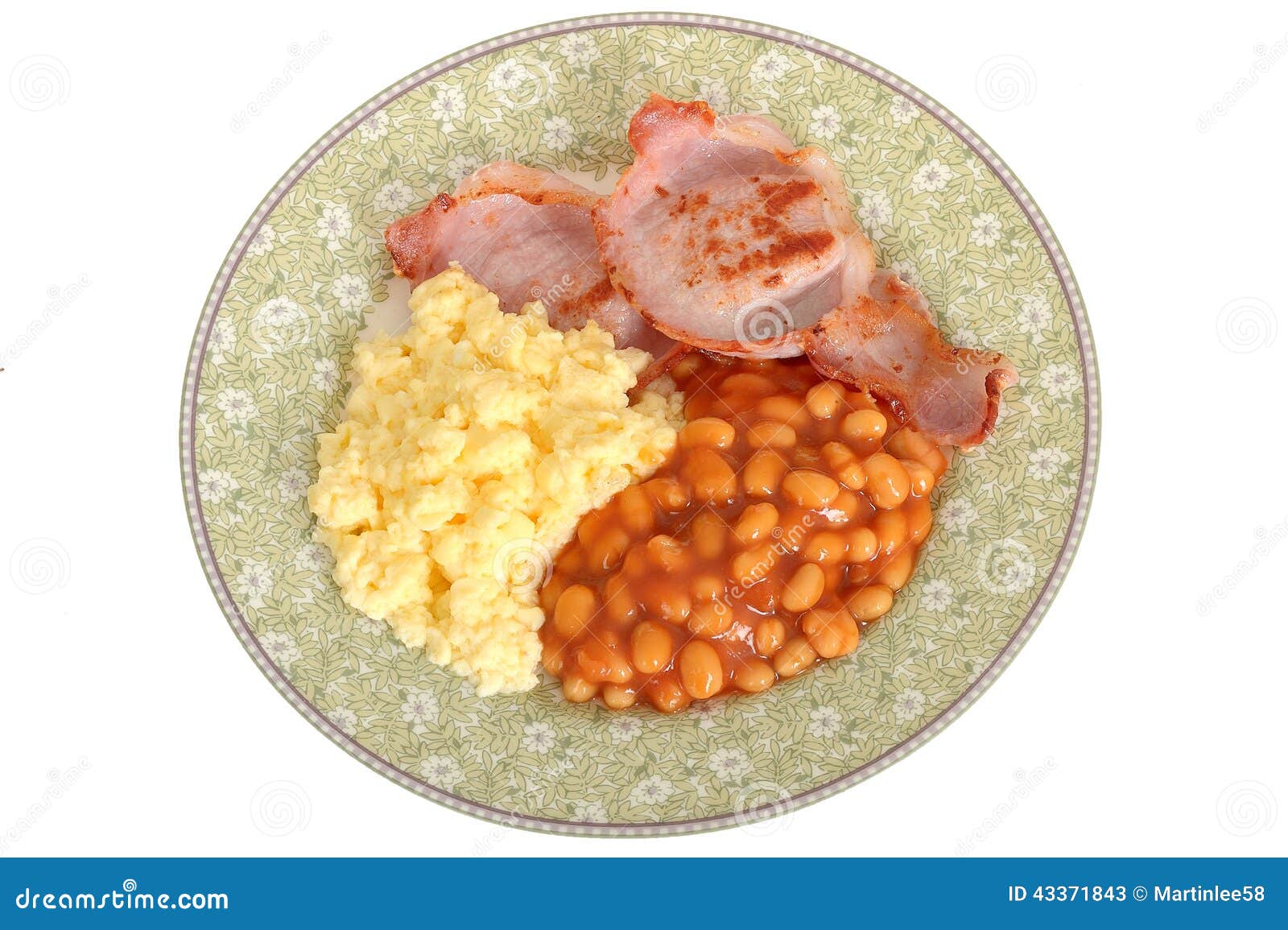 Scrambled Eggs With Bacon And Baked Beans Breakfast Stock Photo Image 43371843