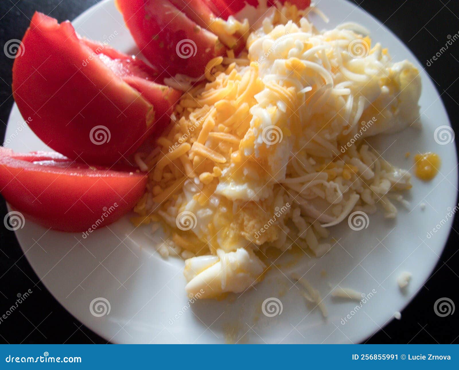 Scrambled Eggs with Cheese and Vegetables Stock Image Image of diet