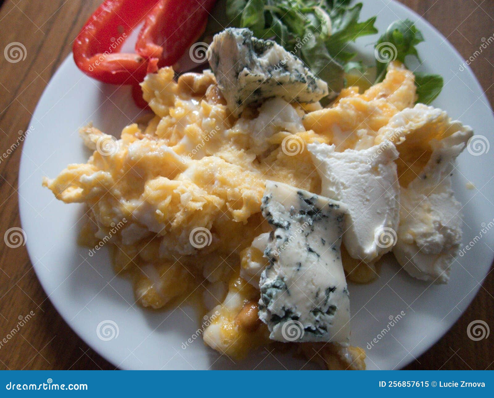 Scrambled Eggs with Cheese and Vegetables Stock Image Image of cheese
