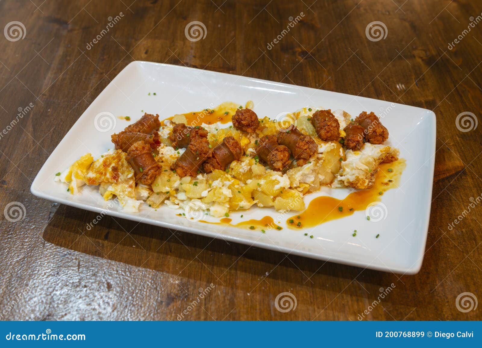 scrambled eggs with chorizo from teror