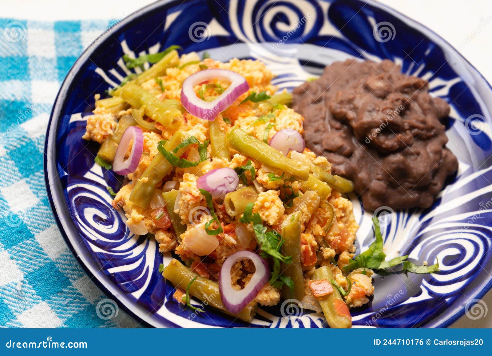 Scrambled Eggs with Green Beans. Mexican Food Stock Photo Image of