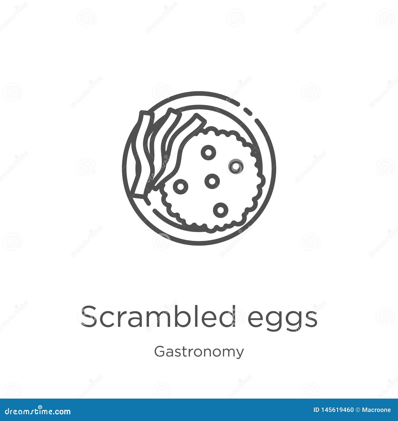 Scrambled Eggs Icon Vector from Gastronomy Collection. Thin Line