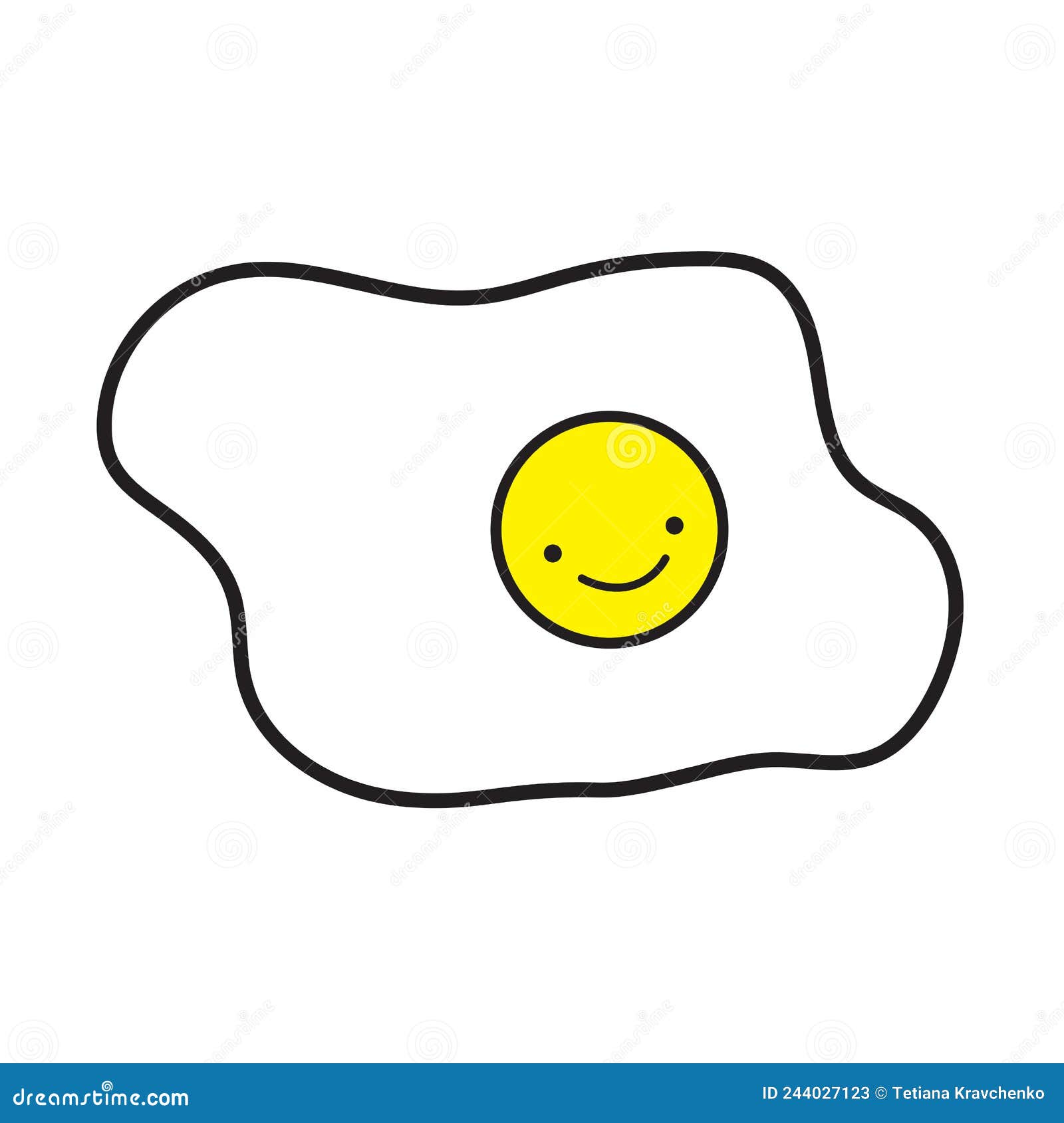 Scrambled Eggs Line in Line Art Style. Logo Symbol. Vector Illustration